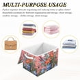 thumbnail image 6 of Yayeee Collapsible Cube Storage Bin with Lid Fabric Closet Decorative Basket with Handles, Orange Vibrant Flowers, 6 of 7