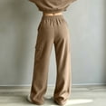 thumbnail image 6 of ByworldtasicNo Boundaries Women's Vertical Rib Knit Cargo Sweatpants, High Waist Wide Leg Casual Joggers with Side Pocket, 6 of 8