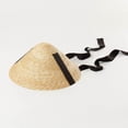 thumbnail image 3 of Unisex Straw Weaving Cone Hat Chinese Style Summer Outdoor Cone Hat Traditional Handmade Hat for Kids Taking Photo, 3 of 16