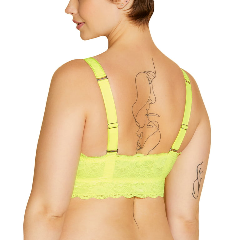 Cosabella Never Say Never SUPER CURVY Sweetie Bralette  (NEVER1340),Small,Neon Yellow 