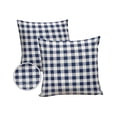 thumbnail image 2 of Outdoor Throw Pillow Cover Rustic Farmhouse Navy Blue and White Buffalo Checked Plaid Waterproof Cushion Covers 2 Pack Lattice Pillow Cases Home Decoration for Patio Garden Couch Sofa, 2 of 7