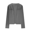 thumbnail image 6 of Aboser Womens Silky Satin Cardigan Open Front Long Sleeve Shrug Cardigans Elegant Blouses Loose Fit Cropped Shrugs Lightweight Solid Color Outwear, 6 of 9