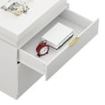thumbnail image 2 of Modern Nightstand with Charging Station & Color-Changing LED Lights, Sliding Top Drawer, Bedside Table for Bedroom, Living Room, Office, White, 2 of 15