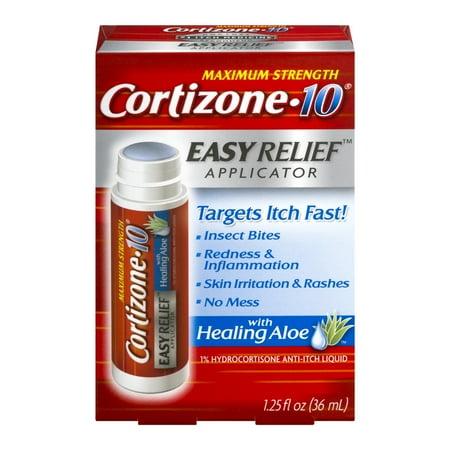 Cortizone 10 Maximum Strength 1% Hydrocortisone Easy Relief Applicator with Healing Aloe, 1.25oz