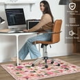 thumbnail image 2 of Office Chair Mat for Hardwood & Tile Floor 36"x48",Boho Pink Floral Farmhouse Vintage Computer Rolling Chairs Mat Carpet,Under Desk Non Slip Gaming Rug Low-Pile Rubber Backing Protector Mat, 2 of 6