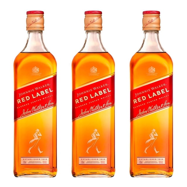 Paquete 3 botellas Whisky Johnnie Walker Red Label 700 ml