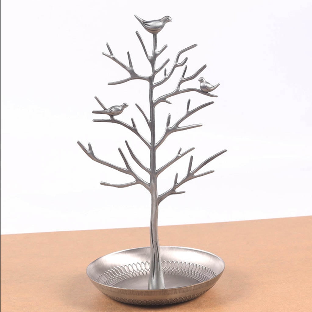 Birds Tree Jewelry Display Stand Earring Necklace Holder Tower Rack Hanging Organizer for Bangles Pendants