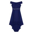 thumbnail image 3 of TiaoBug Kids Girl Off Shoulder Wedding Dress Formal Princess Party Maxi Gown Navy Blue 12, 3 of 5
