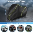 thumbnail image 2 of Funda para Motocicleta Impermeable para Exteriores 300D Oxford Tela Pesada Funda para Scooter con Agujero para Candado Protección Todo Clima Negra Se Ajusta hasta 295 cm/116", 2 of 7