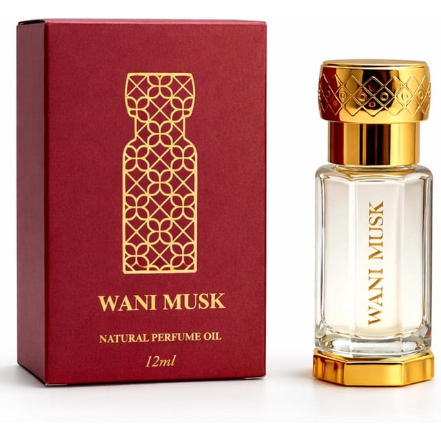 WANI Huile de Parfum Arabe Exotique au Musc – Parfum au Musc et Huile de Parfum Florale – Attar Sans Alcool au Parfum Naturel – Parfum Pur et Longue Tenue pour Femmes et Hommes – 12 ml
