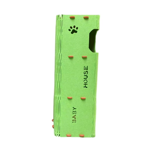 Casa de fieltro para gatos, cama para gatos, árbol trepador, refugio multicapa, tubo de juego, túnel de descanso Verde