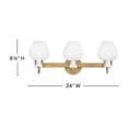 thumbnail image 4 of Sylvie 3 - Light Heritage Brass Brass Mid Century Modern - LED Steel Wall Sconce, 4 of 14