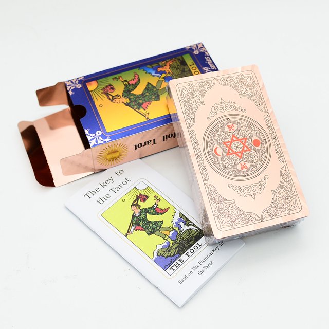tarot en Feuille d'Or Jeu de table Jouets PVC Imperméable et Résistant à l'Usure Spécial Nouveau