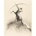 thumbnail image 2 of Odilon Redon 12x14 Black Ornate Wood Framed Double Matted Museum Art Print Titled: Centaur Targeting the Clouds (Centaur Aiming at the Clouds) (1895), 2 of 5