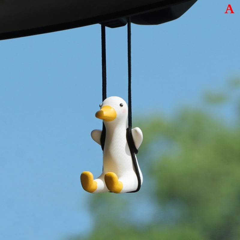 Little Duck Swing Car Pendant Decoration Cute Duck Auto Rear View Mirror Pendant 