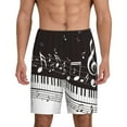 thumbnail image 1 of Lukts Piano Keys With Musical Notes for Men's Short Pajama Pants, Elastic Waist Drawstring Casual Shorts, Home Pajamas-Small, 1 of 6