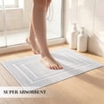 thumbnail image 5 of Yiannan 17x24 Inch Cotton Bath Rug, Soft Absorbent Non Slip Mat, Machine Washable Non Shedding, Fashionable Mat for Bathroom, Kitchen and Laundry,Light Gray, 5 of 8