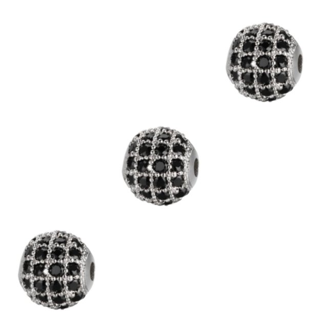 Minnieouse Collar de cuentas Espaciador de abalorios Elaboración de joyas Encontrar artesano Artesanía hecha a mano Plata Negro Type1 NO1