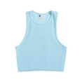 thumbnail image 2 of Aayomet Tank Tops Women's Square Neck Sleeveless Solid Ribbed Knit Crop Top Tank,Blue M, 2 of 3