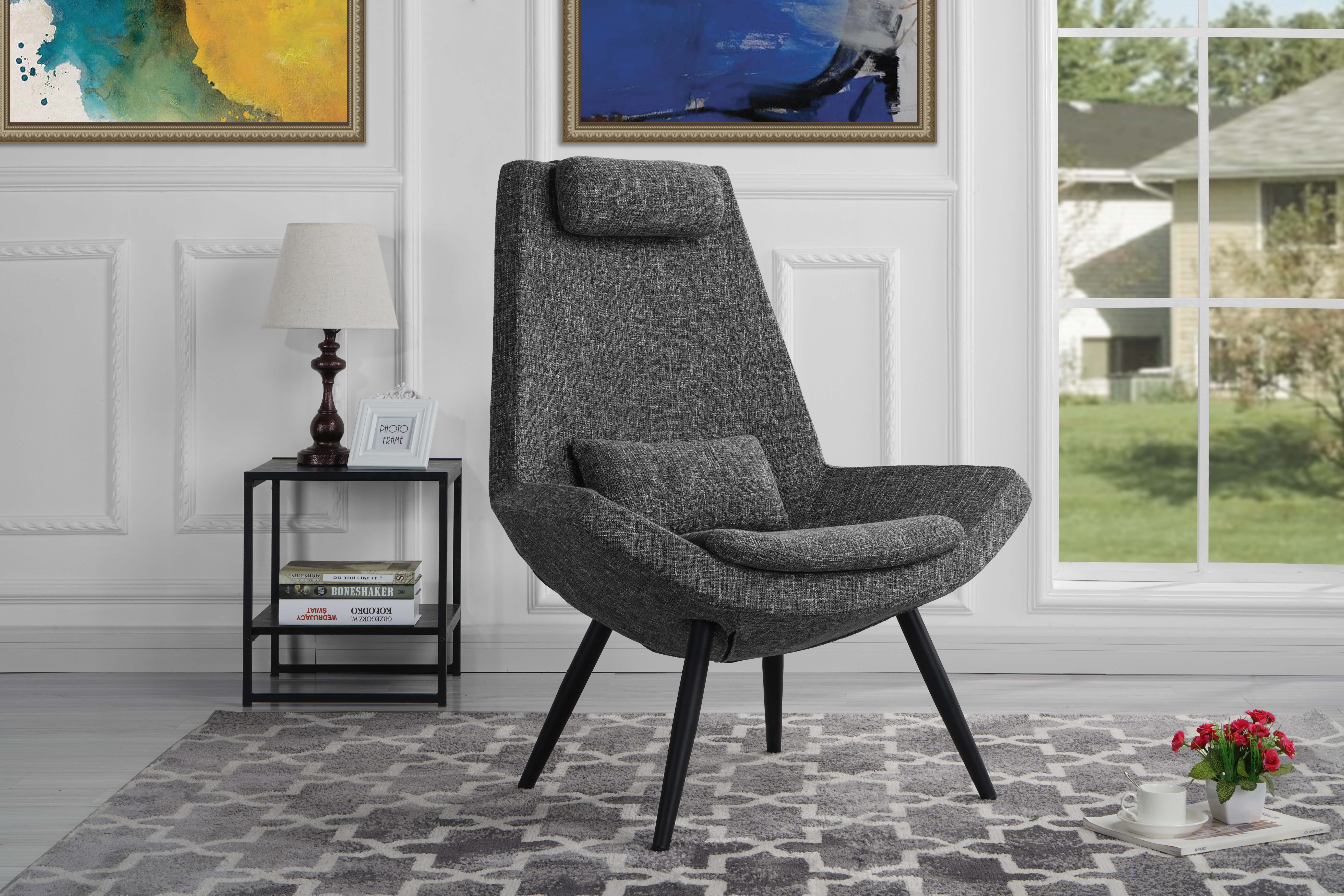 Contemporary Modern Linen Fabric Accent Chair, Armchair