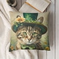 thumbnail image 3 of SHANXI St Patricks Day - Cat with Green Throw Saint Patrick’s Day Lucky Kitten Cushion Covers for Outdoor 22x22in, 3 of 5