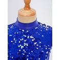 thumbnail image 5 of Zaldita  Kids Girls Sequin Sleeveless Mock Neck Liturgical Worship Praise Dance Overlay Dress Tunic Lyrical Dancewear Blue 10, 5 of 7