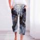 thumbnail image 1 of ICHUANYI Clearance Women's Casual Solid Elastic Waist Loose Long Pants With Pocket Capris(Gray, M) ICHUANYI WER2023081401038, 1 of 5