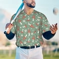 thumbnail image 6 of Daiia Retro Hippie Groovy Mushroom Mens Baseball Jersey Button Down Shirts Short Sleeve Sports Uniforms-Large, 6 of 9