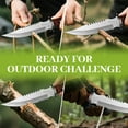thumbnail image 6 of Plys Tactical Knife 6.2 inch Full Tang with Sheath: Fixed Blade Hunting Survival Knives for Men Camping Bushcraft, Wood Handle, 6 of 7