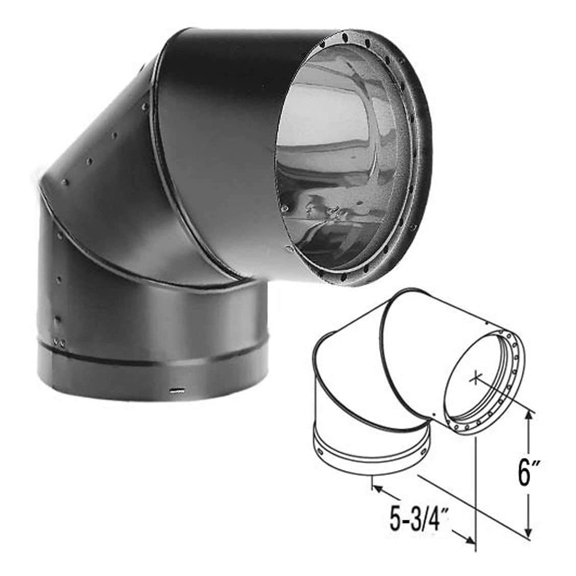 DuraVent 6 - inch Diameter DVL Double-Wall Black Stove Pipe & Components
