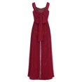 thumbnail image 4 of TiaoBug Combinaison à Sequins pour Filles Combinaisons Sans Manches Robe Maxi en Chiffon Combinaisons pour 7-14 Ans Bourgogne 12, 4 of 7