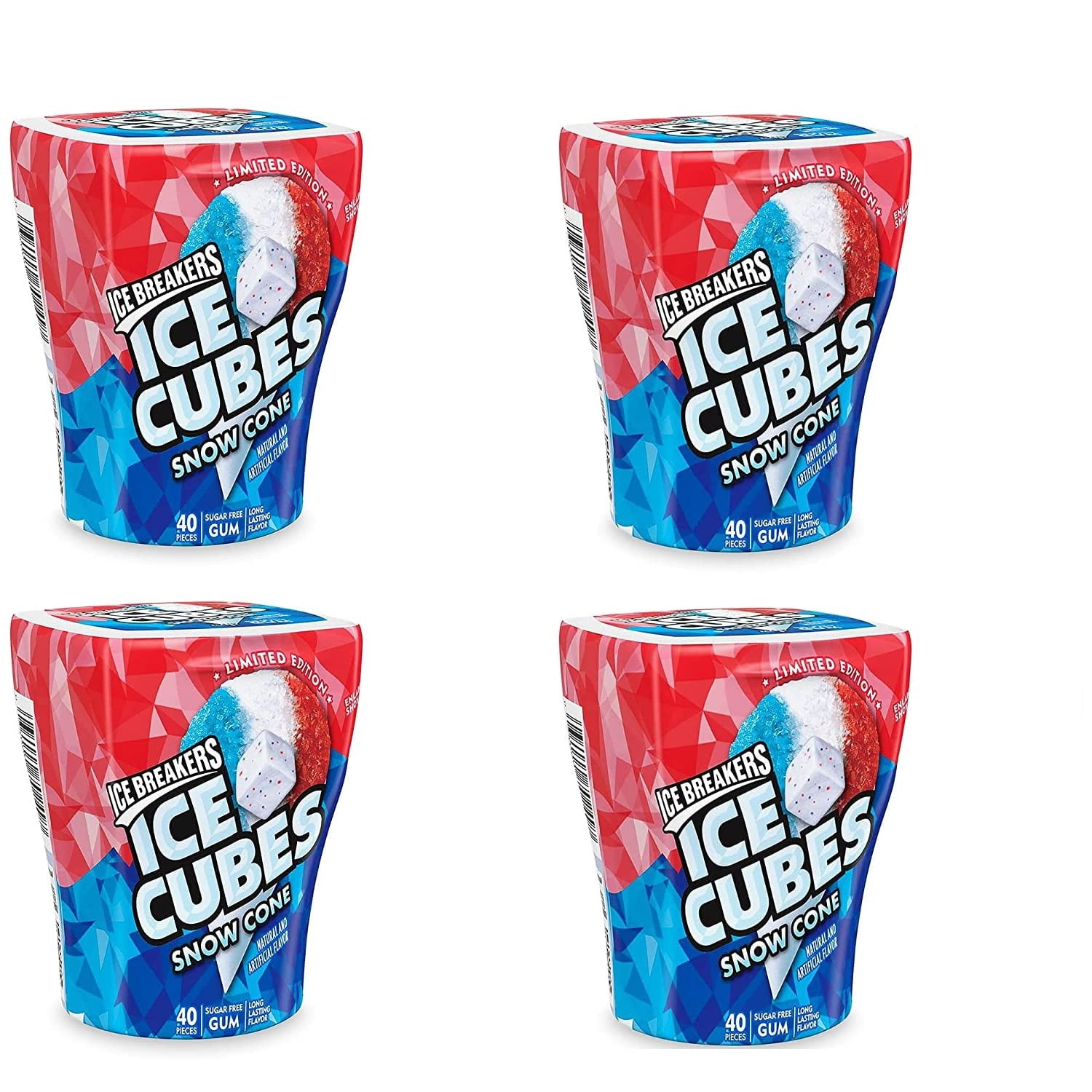 Ice Breakers Ice Cubes Limited Edition Snow Cone Sugar Free Gum 40