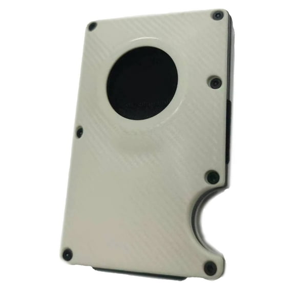 FLANCCI Airtag Wallet for Men, Minimalist Carbon Fiber White Front Pocket Wallet with Money Clip, RFID Blocking Slim Cash Card Wallet, Apple AirTag Holder, with GIFT BOX [Airtag is NOT included]