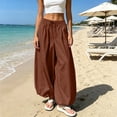 thumbnail image 3 of HappyYEE Women’s Baggy Balloon Pants Elastic Waist Wide Leg Joggers with Pockets Loose Fits Cuffed Ankle Lightweight Travel Trousers S, 3 of 7