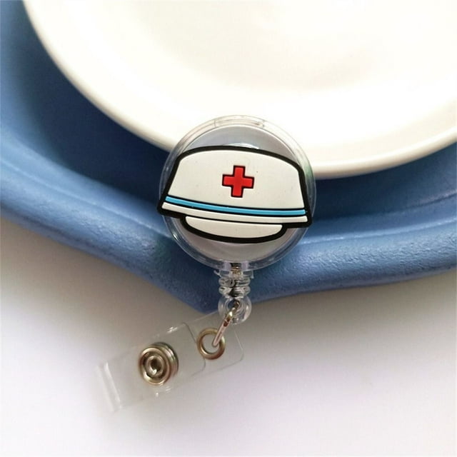 ID Card Holder Nurse Badge Reel Chest Card Work Card Retractable Badge Holder Exhibition Card Name Tag Easy Pull Buckle 4