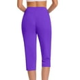 thumbnail image 5 of Capri Pants for Women High Waist Tummy Control Workout Cropped Yoga Pants with Pockets Straight Leg Knee Length Work Capris, 5 of 5
