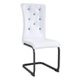 thumbnail image 6 of Oufan Luxury Dining Chair Set of 2, Upholstered Accent Chair w/ Faux Alligator Skin, Crystal Buckle & Metal Bow Leg, Kitchen Chair for Dining Room, 6 of 11
