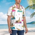 thumbnail image 3 of Kll Men'S Hawaiian Shirt Short Sleeve Button Down Beach Shirts-Yoga Dogs Poses, 3 of 7