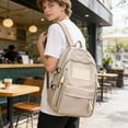 thumbnail image 6 of Stylish Student Backpack Korean Style Concise Design, Large Capacity Casual Bookbag for College, Lightweight Laptop Backpack with Multiple Pockets, Durable Nylon for Daily Commute, 6 of 6