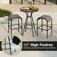 thumbnail image 2 of Topcobe 3 Pieces Outdoor Round Bar Table Set with 1.6 Inches Umbrella Hole, Modern Patio Furniture, 2 of 10