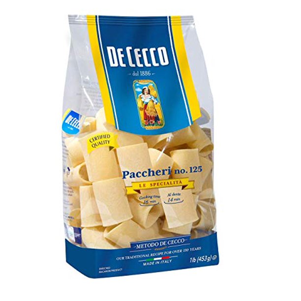 De Cecco Semolina Pasta, Paccheri No.125, 1 LB (Pack of 5)