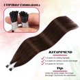 thumbnail image 3 of Extensiones de cabello KPVxxve I Tip, marrón oscuro, 50 g, 22 pulgadas, para mujer, 3 of 5