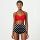 thumbnail image 1 of Traje de Baño Mujer Conjunto de Bikini Push Up Sexy Para Mujer, Traje de Baño de Dos Piezas de Cintura Alta, Tankini Con Estampado Fruncido Retro, Para Playa, Piscina y Fiesta 1842, 1 of 5