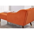 thumbnail image 6 of Fashionable Design with Tilted Backrest and Curved Armrests - Cozy Home Embellishment Orange Velvet Chaise Lounge Chair, 6 of 6