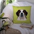 thumbnail image 3 of Dog Face Checkerboard Design Fabric Decorative Pillow, 3 of 4
