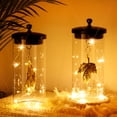 thumbnail image 5 of Set of 2 Medium Battery Powered Lantern,  Glass Cordless Lamp (Gold Leaf), 5 of 8