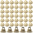 thumbnail image 1 of OULII Golden Plastic Ball Pendant Caps for Christmas Decor  DIY Craft Decorations Size 1.5 inches, 1 of 4