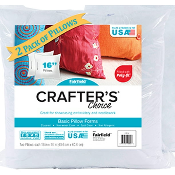 Fairfield Crafter S Choice 16 X16 Pillow Insert Pack Of 2 Walmart Com Walmart Com