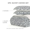 thumbnail image 6 of Noble Linens Blue Reversible Modern Rustic Print 3-Piece Duvet Cover Set, Full/Queen, 6 of 12