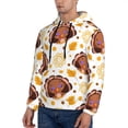 thumbnail image 3 of Wukai Fall Turkey Print Men Hoodies Fleece Sweatshirts Long Sleeve Sweaters Pullover Fall Outfits Winter Clothes-XX-Large, 3 of 7